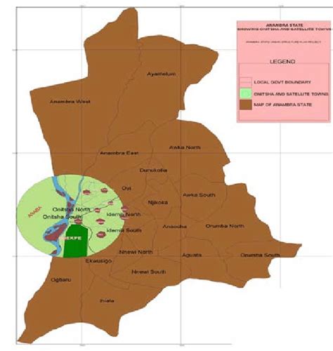 Map of Anambra State showing Onitsha Metropolis [16] | Download ...