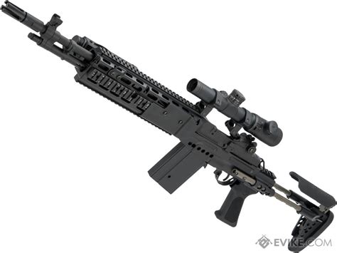 CYMA Full Metal M14 EBR Designated Marksman Rifle Airsoft AEG (Color: Black / EBR Stock ...