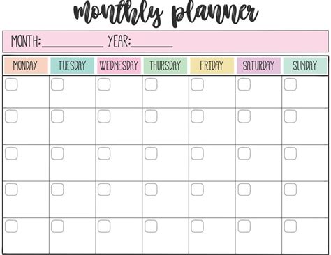 the free printable month planner is perfect for any type of organization, and it's easy to use