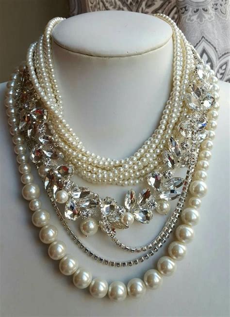 Chunky multistrand pearl necklacestatement necklacetrending | Etsy | Trending necklaces, Pearl ...