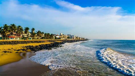 Beautiful Pondicherry Coastline in India. Stock Photo - Image of rameshwaram, city: 123124828