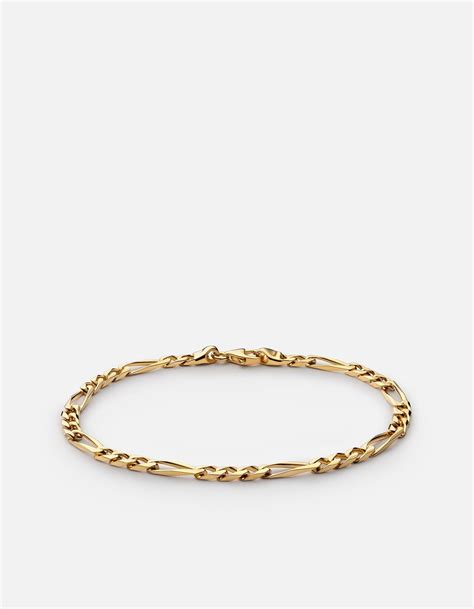 3mm Figaro Chain Bracelet, Gold Vermeil | Men's Bracelets | Miansai