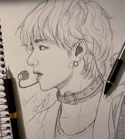 {Taehyung🙈} 2 Tagesskizze. - #ArtSketchesdeep #ArtSketcheseasy # ...