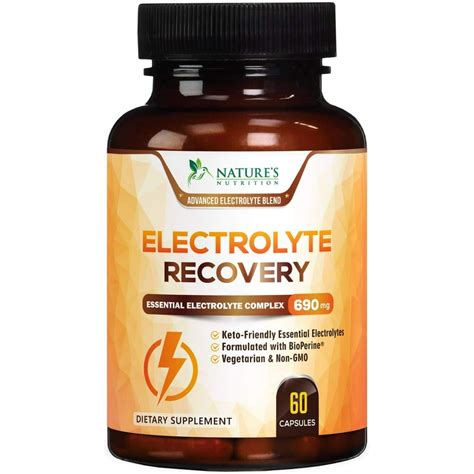 Nature's Nutrition Electrolyte Tablets Hydration Supplement for Cramps ...