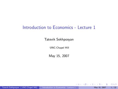 Introduction to Economics - Lecture Slides | ECON 101 - Docsity