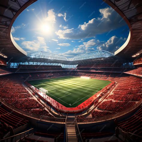 Premium AI Image | realistic photograph of a modern soccer stadium ...