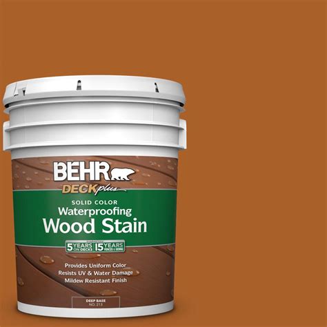 BEHR DECKplus 5 gal. #SC-533 Cedar Naturaltone Solid Waterproofing ...