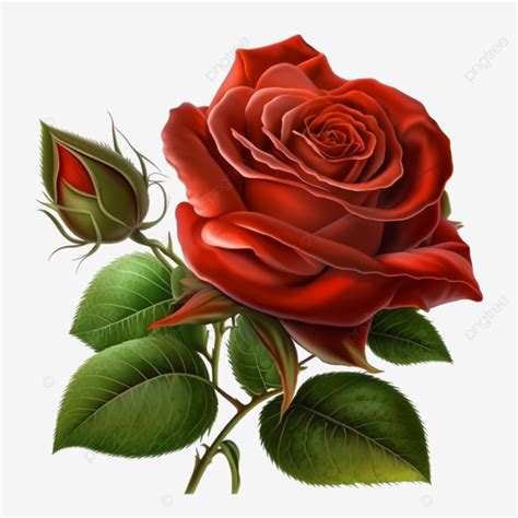 Orignal Nature Beautifull Red Rose Flower With Green Leaf, Beautifull The Nature Red Rose Flower ...