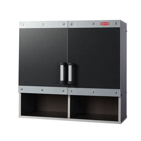 Rubbermaid FastTrack 30 in. Laminate Garage Wall Cabinet in Black-FG5M1600CSLRK - The Home Depot