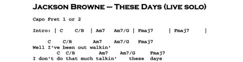 Jackson Browne - These Days (live solo version) | Guitar Lesson | JGB