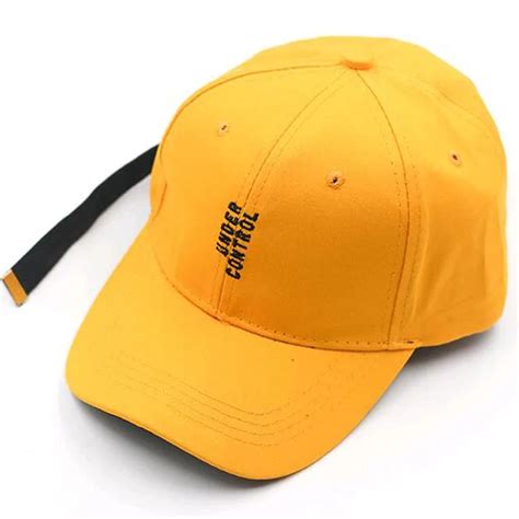 Womens yellow baseball cap with fluke