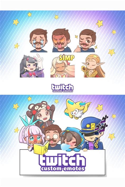 I will draw cute custom emotes for your twitch or discord. free ...