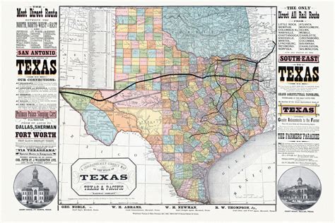 Beautifully detailed map of Texas Railroads from 1876 - KNOWOL