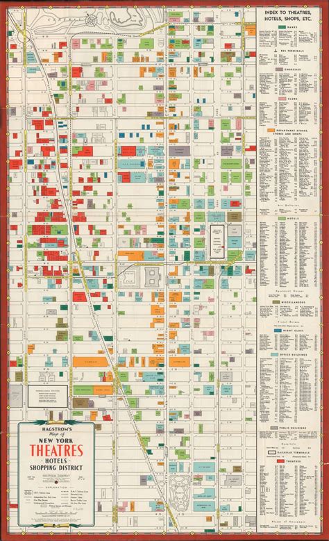 Hagstrom's Map of New York Theatres, Hotels, Shopping District ...