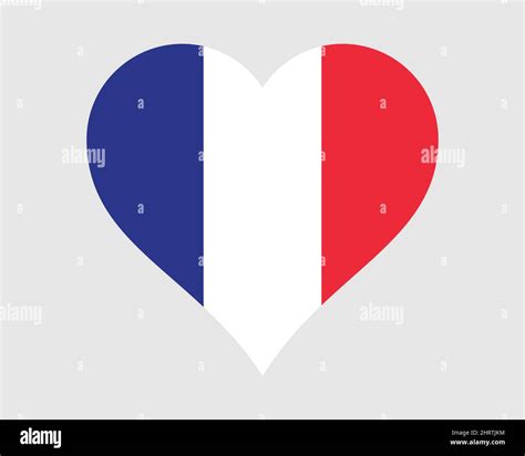 France Heart Flag. French Love Shape Country Nation National Flag ...