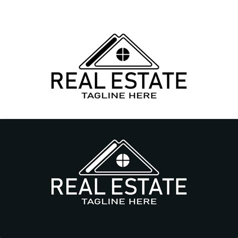 minimal real estate black and white housing logos. real estate development company logotype ...