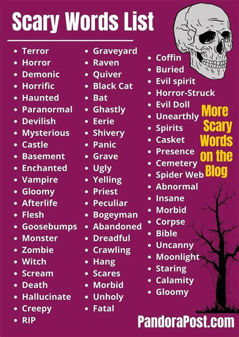 100+ Scary Words List for Writing a Creepy Story