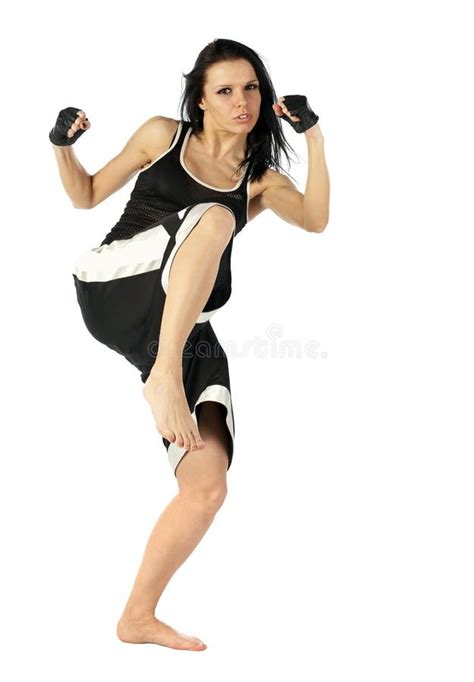 Kickboxing female stock photo. Image of black, combative - 12281244