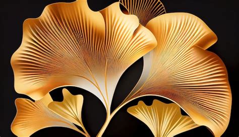 Premium AI Image | Gold leaf wallpaper with a flower pattern