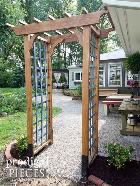 DIY Garden Arbor with Faux Patina ~ Build Plans - Prodigal Pieces | Garden archway, Garden arbor ...