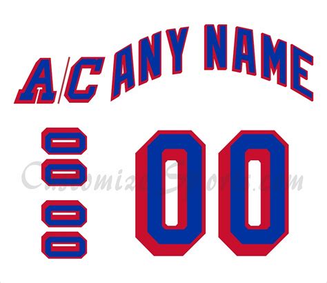 New York Rangers Customized Number Kit For 1999-2003 Home Jersey ...