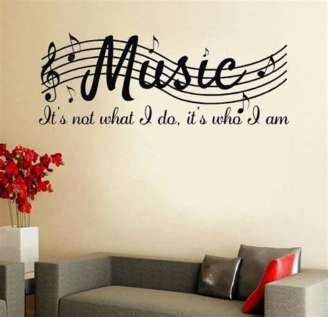 MUSIC IS NOT Wall Say Quote Word Lettering Art Vinyl Sticker Decal Home ...