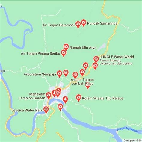 Map of tourist attractions in Samarinda | Download Scientific Diagram