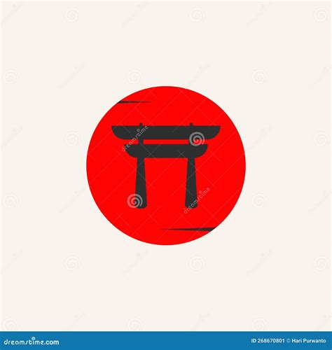 Japanese Tori Gate Art Logo Design Vector Stock Vector - Illustration ...