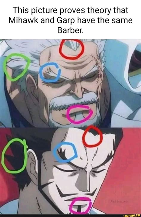 This picture proves theory that Mihawk and Garp have the same Barber. I ...