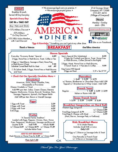 Menu - American Diner – Serving Liverpool and Syracuse, NY