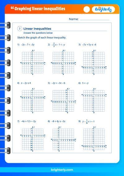 FREE Download Printable Graphing Linear Inequalities Worksheets [PDFs]