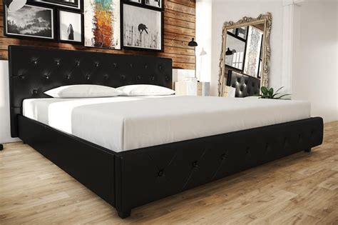 DHP Dakota Upholstered Platform Bed, King Size Frame, Black - Walmart ...