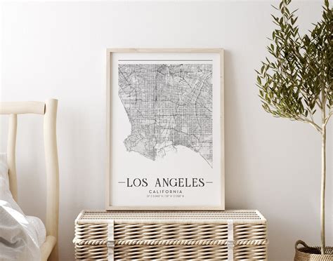 Los Angeles City Map Los Angeles City Los Angeles Poster - Etsy