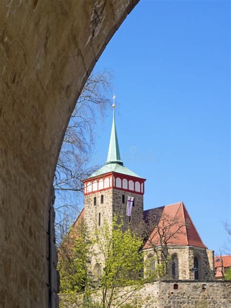 Old Town of City Bautzen with Church of St. Michael, Saxony, Germany, Seen through a Bridge Arch ...