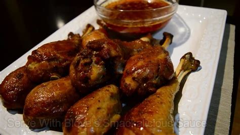 Oven Smoked Turkey Legs W/bloves sauce - YouTube