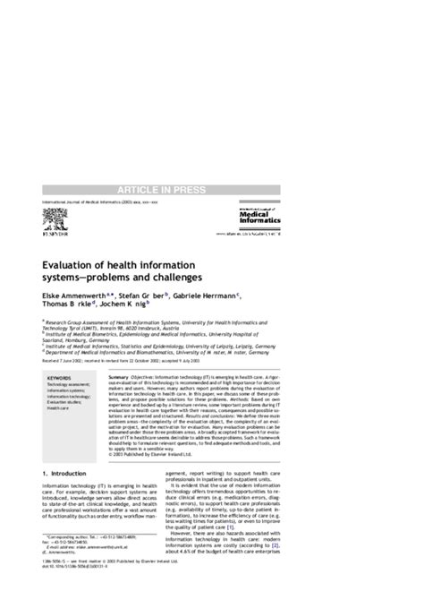 (PDF) Evaluating Health IT: Challenges and Proposed Solutions