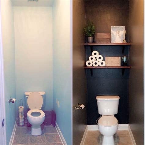 Dark and Stylish Toilet Room Makeover