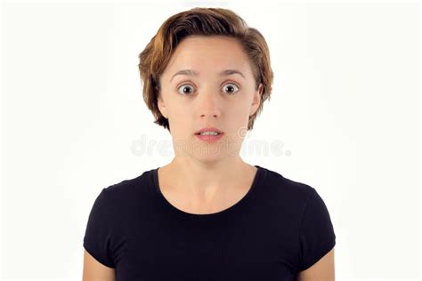 Woman Wide Eyed Expression. Shocked, Surprised, Scared, Amazed. Stock Photo - Image of anxiety ...