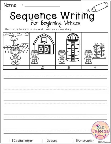 Free Sequence Writing for Beginning Writers | Sequencing worksheets, Sequence writing ...