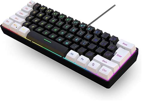 Snpurdiri 60% Percent Gaming Keyboard, Ergonomic Small Mini Gaming Keyboard, Silent Compact RGB ...