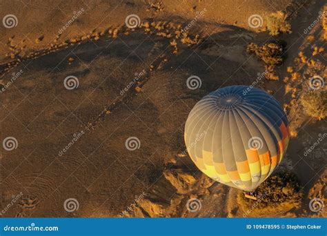 Hot Air Balloon Sunrise stock image. Image of birdseyeview - 109478595