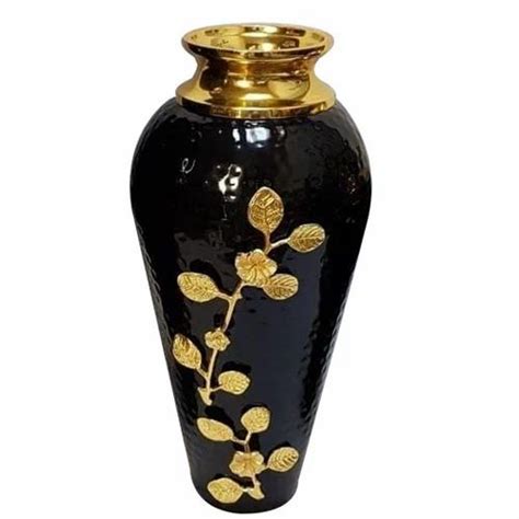 Modern Glossy Black Ceramic Flower Vase Set, For Decoration, Shape ...