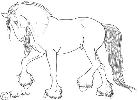 Draft Horse Coloring Pages