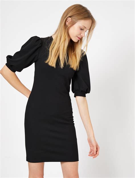 Crew Neck Dress – Black – SweetyPretty