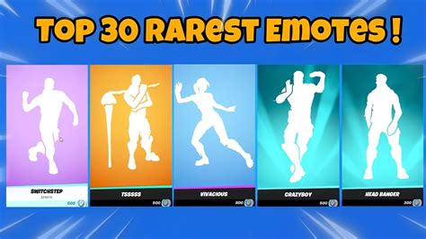 TOP 30 RAREST EMOTES IN FORTNITE - YouTube