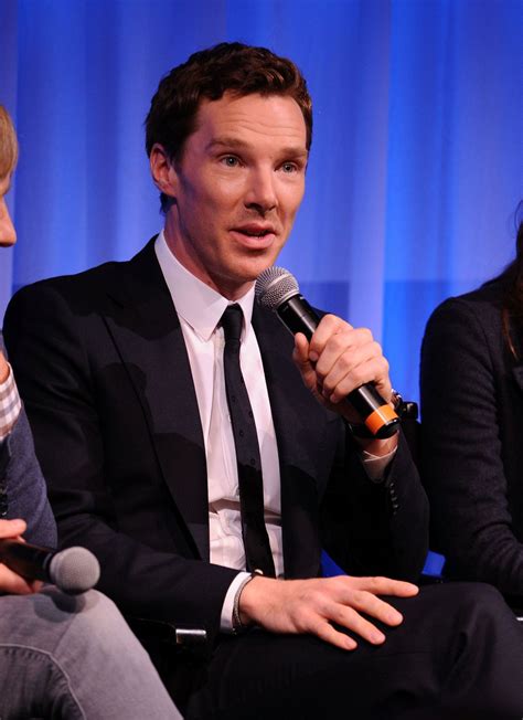 Benedict Cumberbatch speaks at the official Academy members screening of The Imitation Game ...