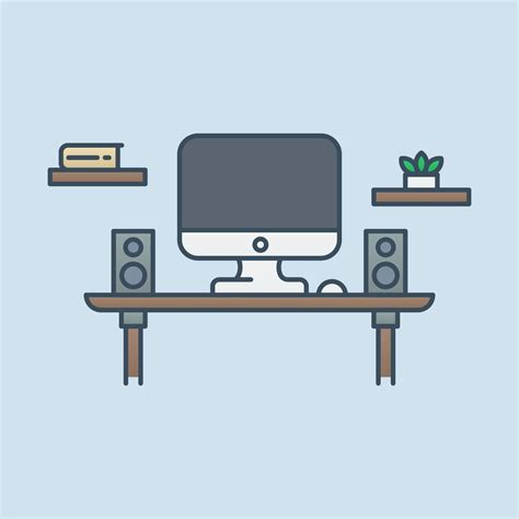 Workspace icon vector illustration. Office Workspace flat design 2 ...