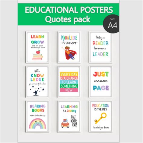 Education Quotes Posters. English Posters. Bright Classroom Decor • Teacha!