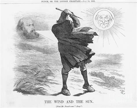 The Wind And The Sun, 1886. Artist Drawing by Print Collector - Fine ...