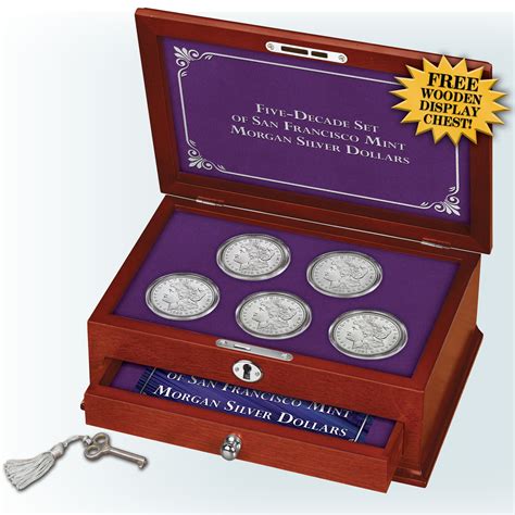 Five-Decade Set of San Francisco Mint Morgan Silver Dollars